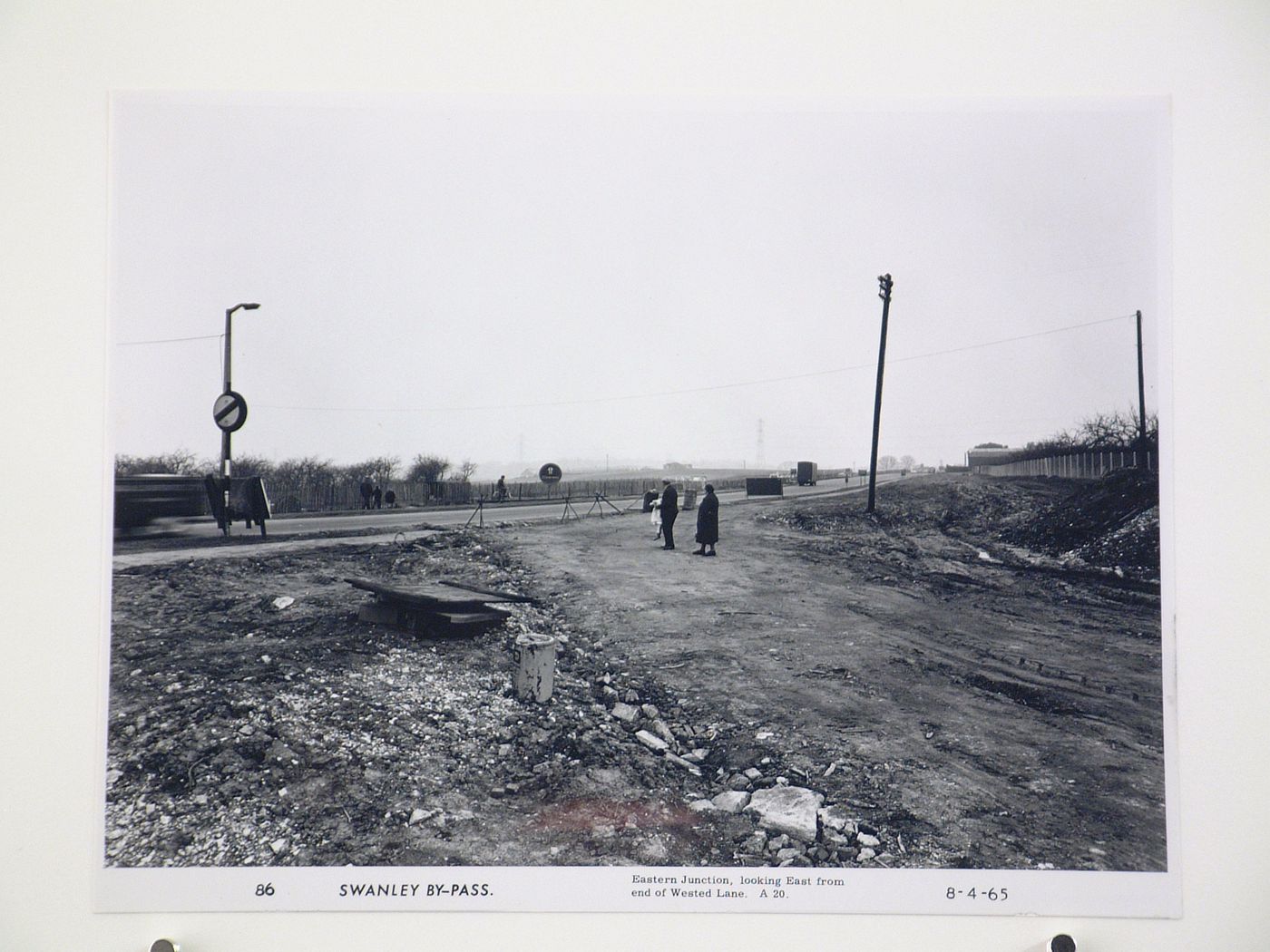 View of eastern junction, looking east from end of Wested Lane, during construction of the Swanley Bypass, England