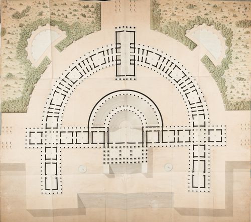 1800 Grand Prix Competition: Ground and site plan for an École national des beaux-arts