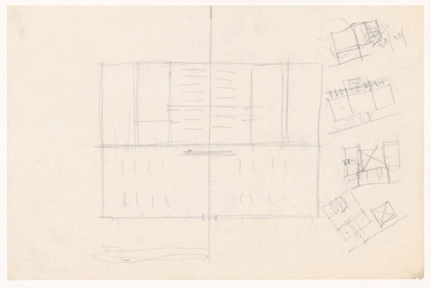 Sketch plans for a campus building for Illinois Institute of Technology