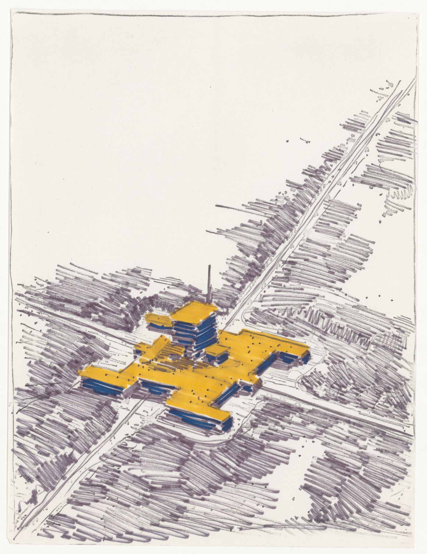 Sketch axonometric for Northern Airlift