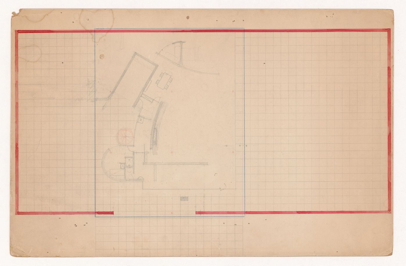 Court House with curved elements: Plan