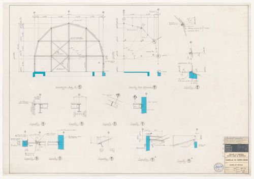Sections for trellis [?] and trellis details [?] for the reconstruction of the Chapelle du Sacré-Coeur, Notre-Dame de Montréal