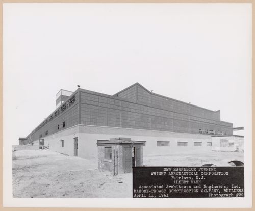 View of the principal and lateral façades of the Magnesium Foundry, Wright Aeronautical Corporation Assembly Plant, Fair Lawn, New Jersey