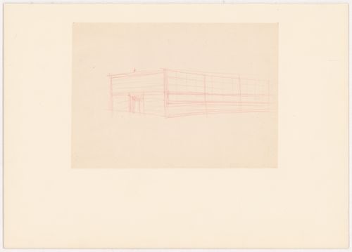 Exterior perspective study for the chapel, Illinois Institute of Technology, Chicago