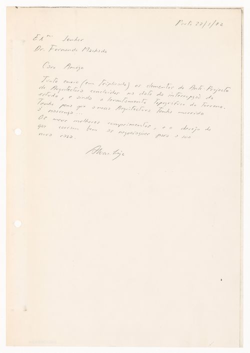 Correspondence for Casa Fernando Machado, Porto
