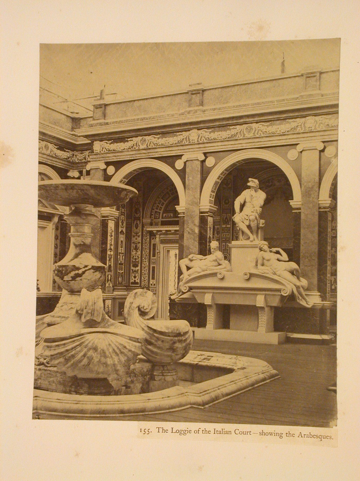 The Loggie of the Italian Court, showing the Arabesques, Crystal Palace, Sydenham, England