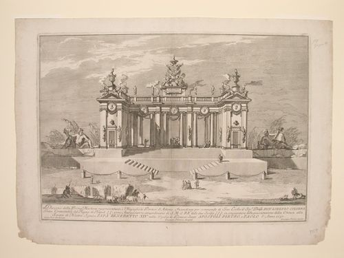 Etching of Posi's design for the "prima macchina" of 1757