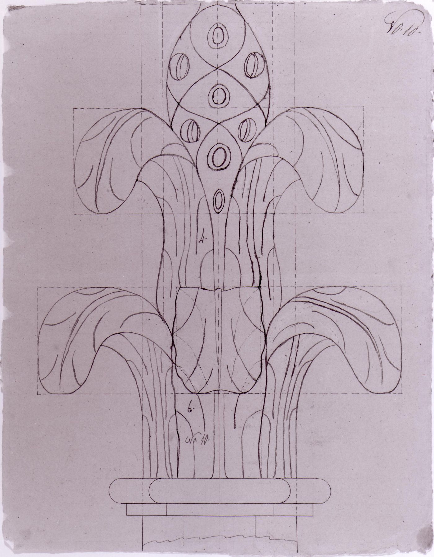 Elevation for a decorative detail for the high altar for Notre-Dame de Montréal