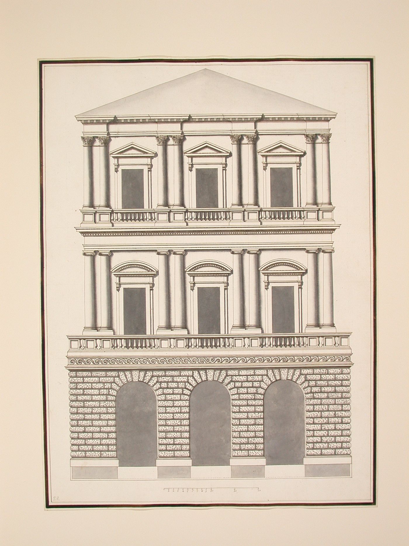 Elevation of the facade of the Palazzo Ugoccioni, Florence