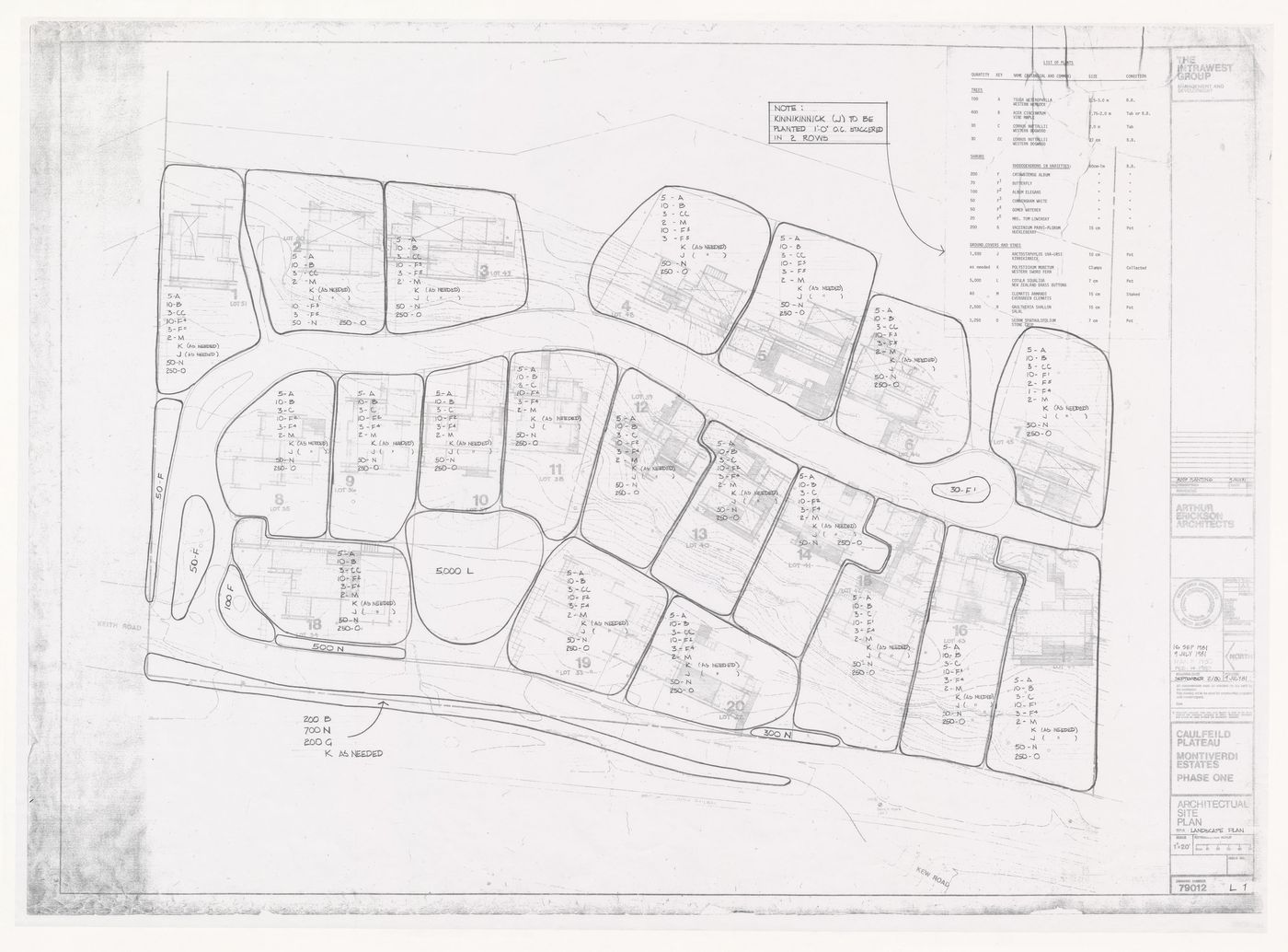 Site plan for Montiverdi Estates, West Vancouver, British Columbia