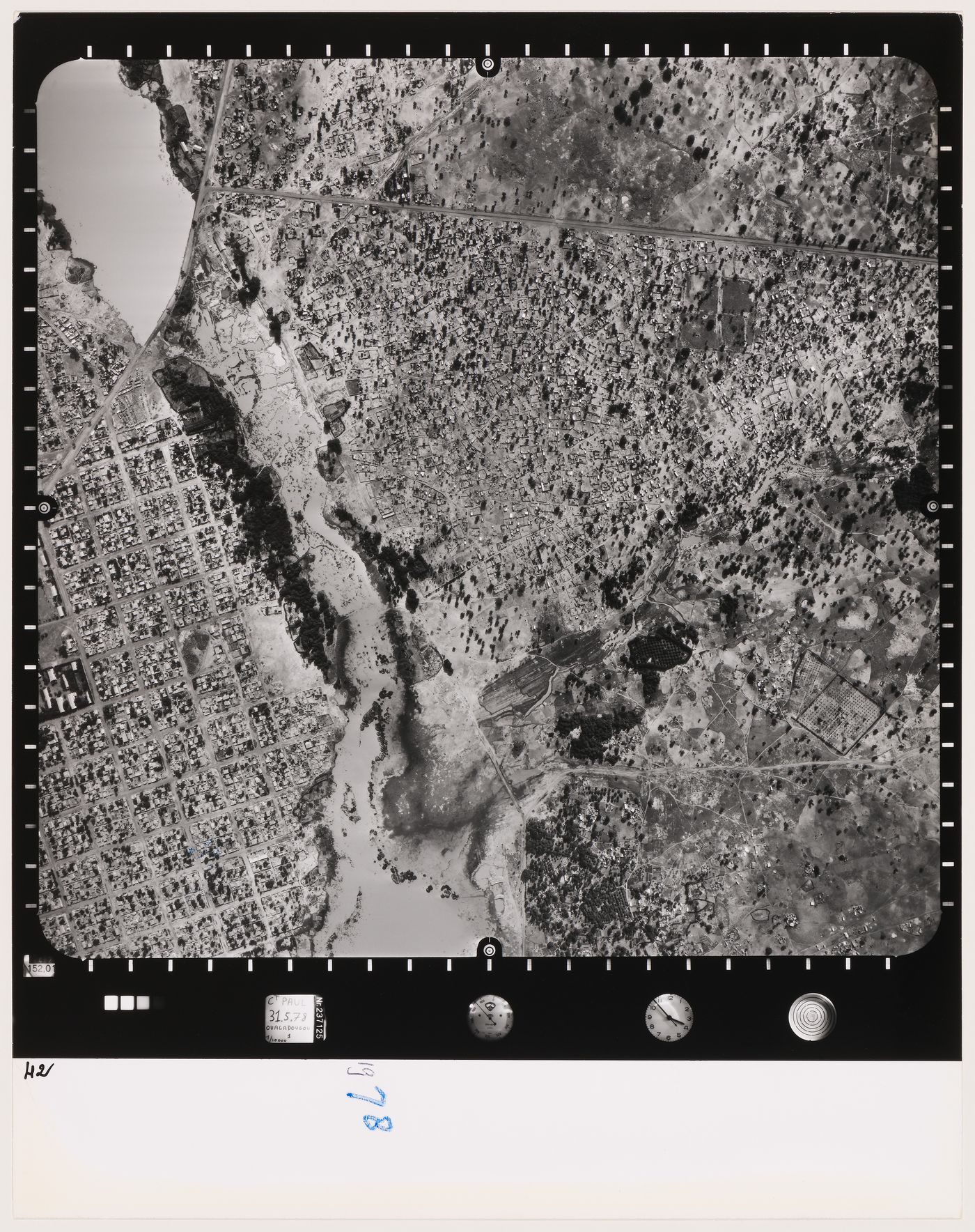 Aerial photograph of Wagadogo neighbourhood, Ouagadougou, Burkina Faso