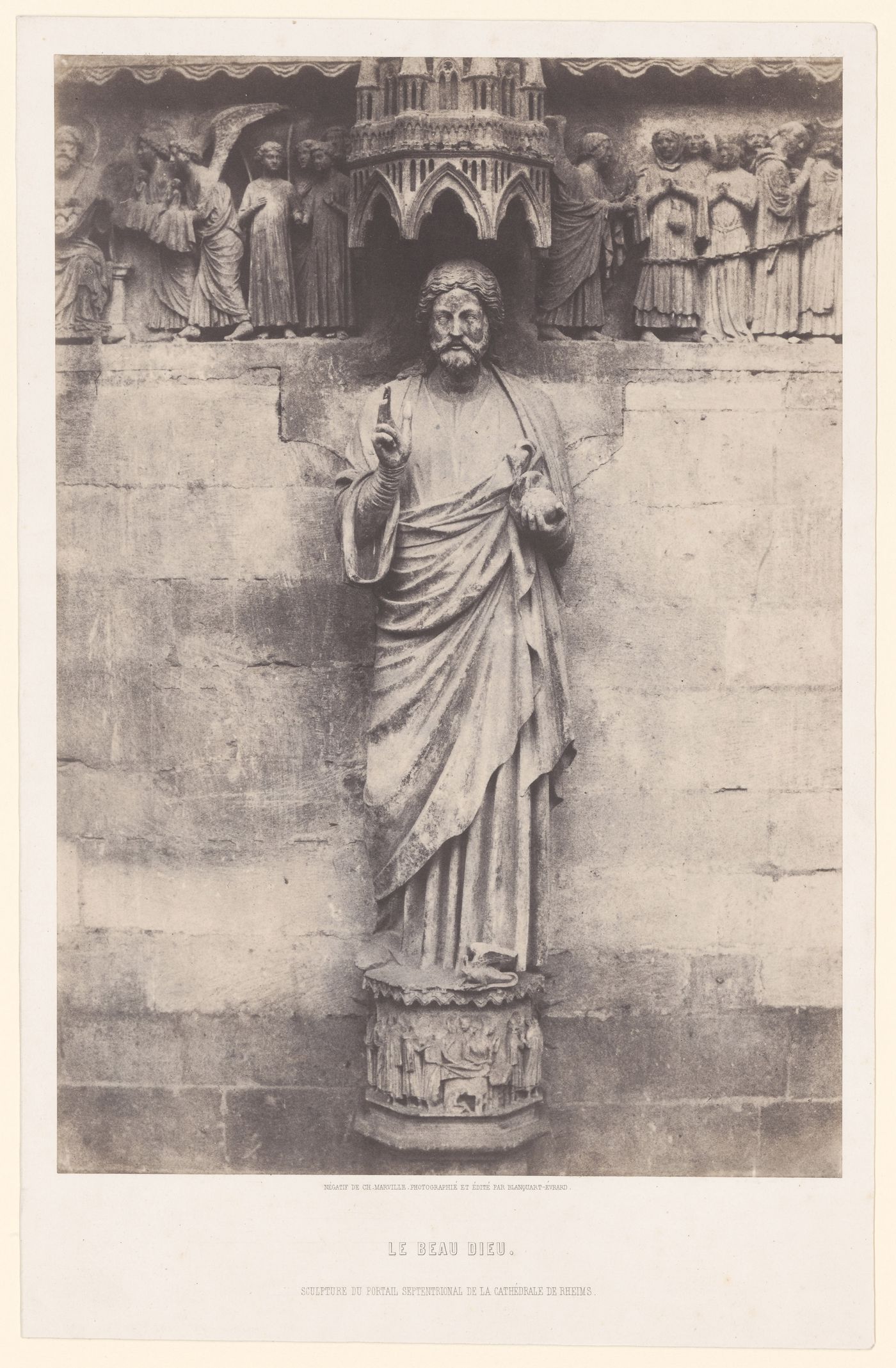 View of portal sculpture, Le Beau Dieu, Notre-Dame de Reims, Reims, France