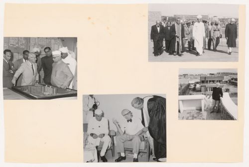 Portraits of Pierre Jeanneret and others at various events in Chandigarh, India