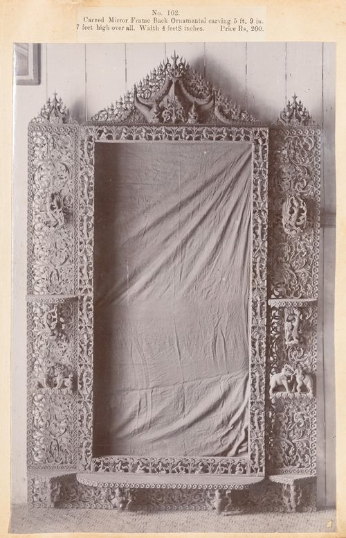 View of a frame, F. Beato Limited, C Road, Mandalay, Burma (now Myanmar)
