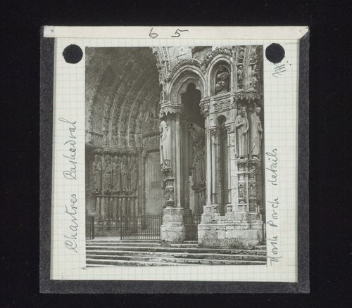 Detail view of north porch of Cathédrale de Chartres, Chartres, Eure-et-Loir, France