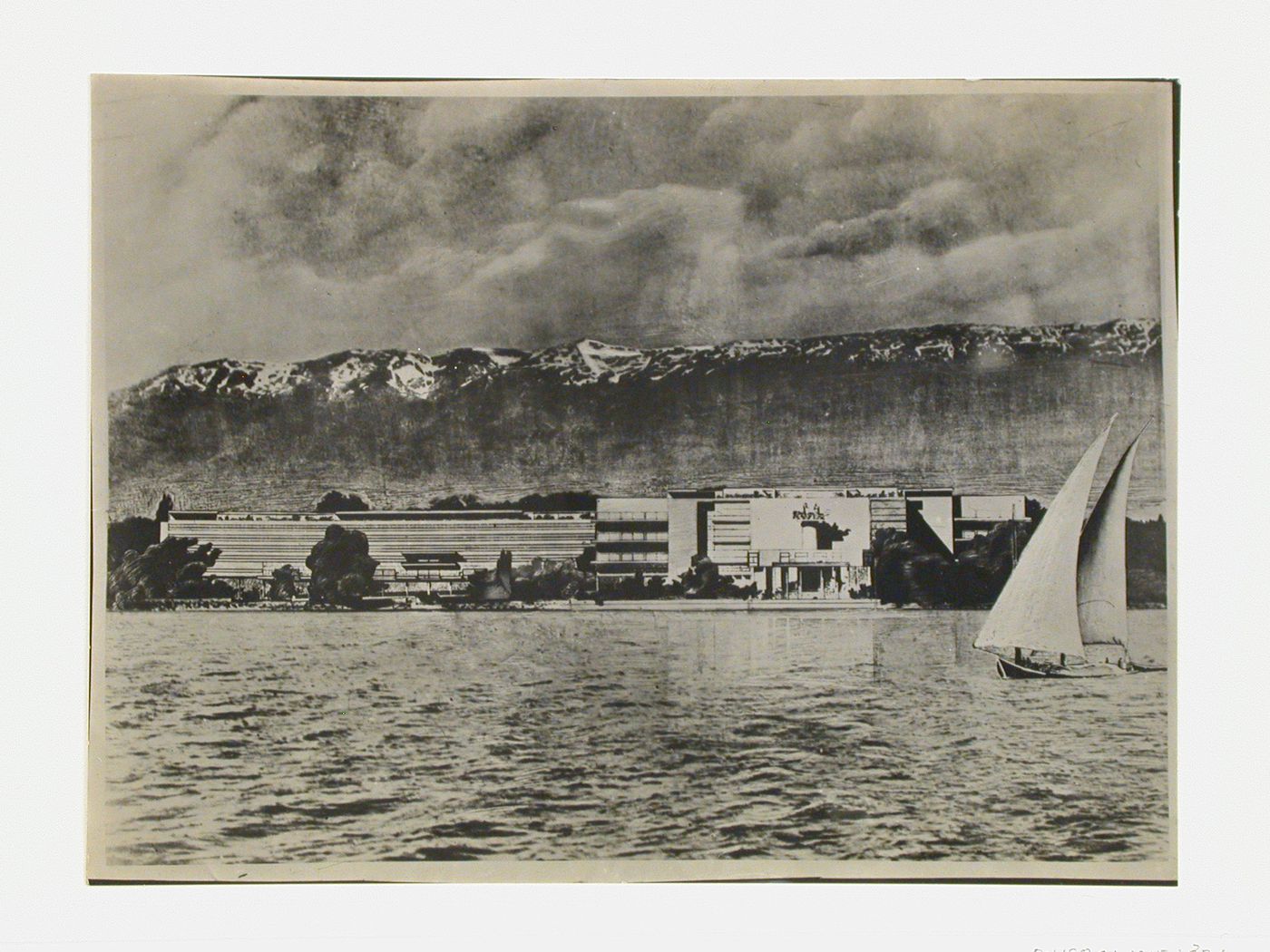 Projet pour le Palais des Nations à Genève. Vue du Lac
