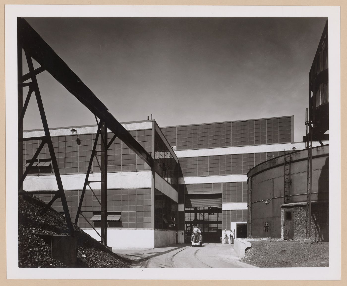 View of the rear [?] façade of the Machine Shop, American Locomotive Company Assembly Plant, Auburn, New York