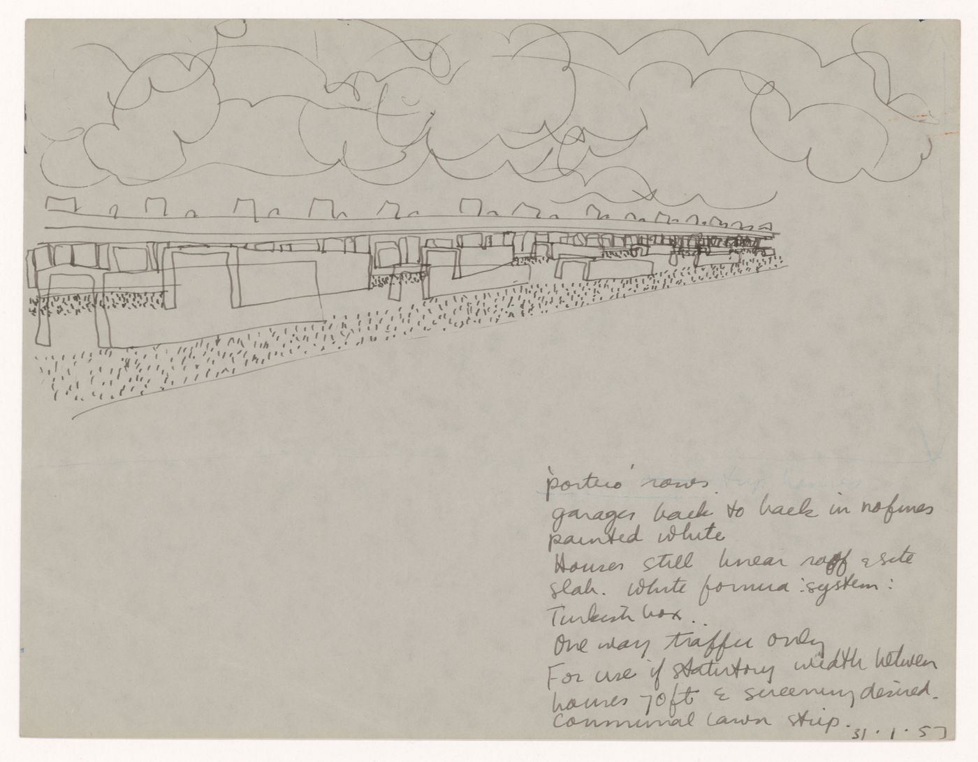 Perspective with annotations for the Warite House