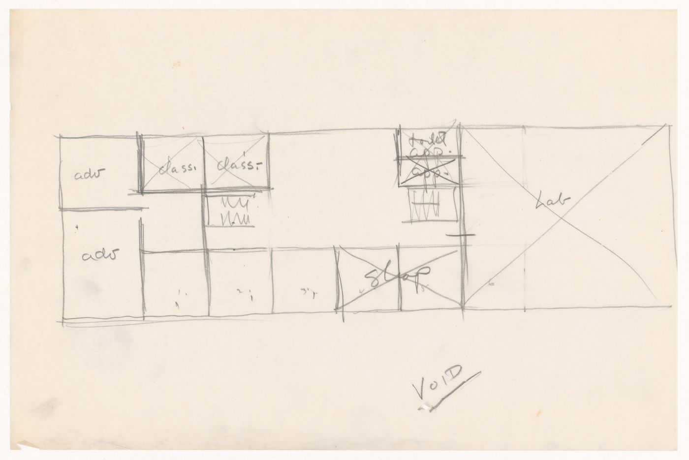 Sketch plan for a laboratory and classrooms for Illinois Institute of Technology