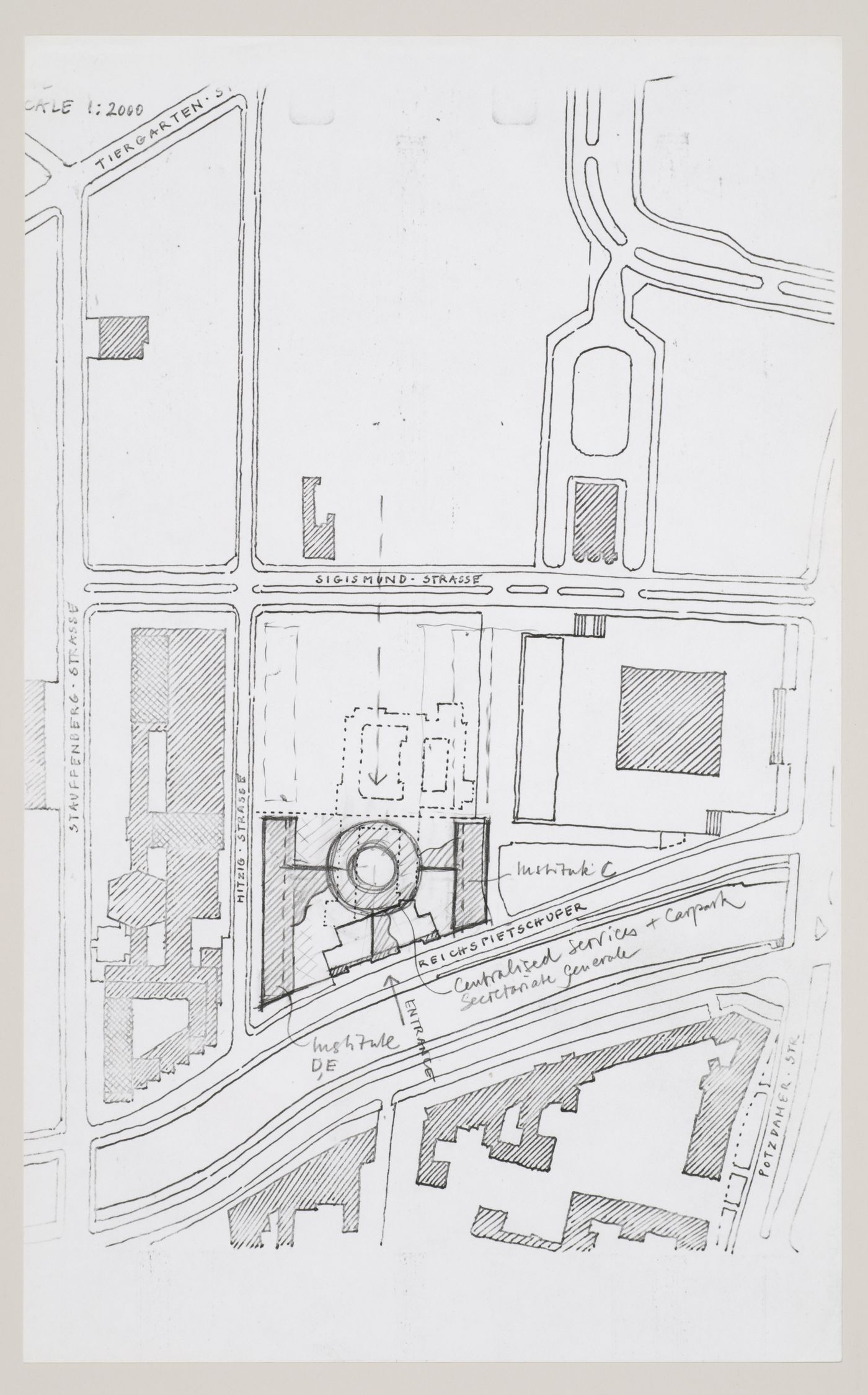 Wissenschaftszentrum, Berlin, Germany: sketch site plan