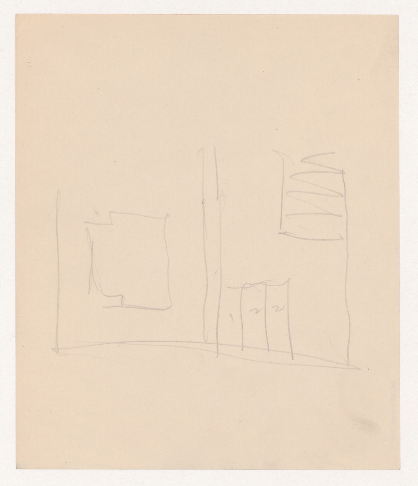 Partial sketch plan, probably for a campus building for Illinois Institute of Technology