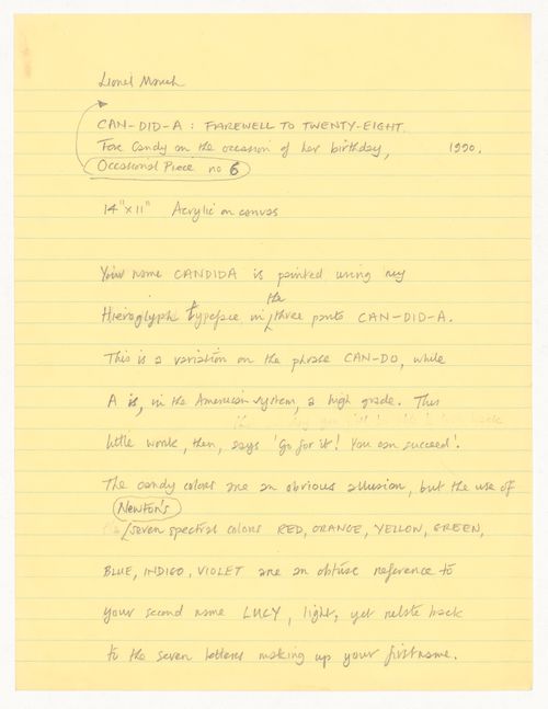 Notes on an Occasional Piece