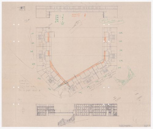 Plan and elevations for Punt en Komma, The Hague, the Netherlands
