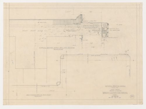 Plan et coupe de la nacelle des laveurs de vitres, Imprimerie Nationale du Canada, Hull, Québec, Canada