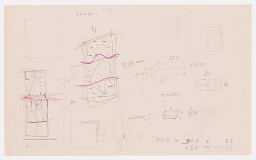 Sketches for dwellings and building possibly in Chandigarh, India