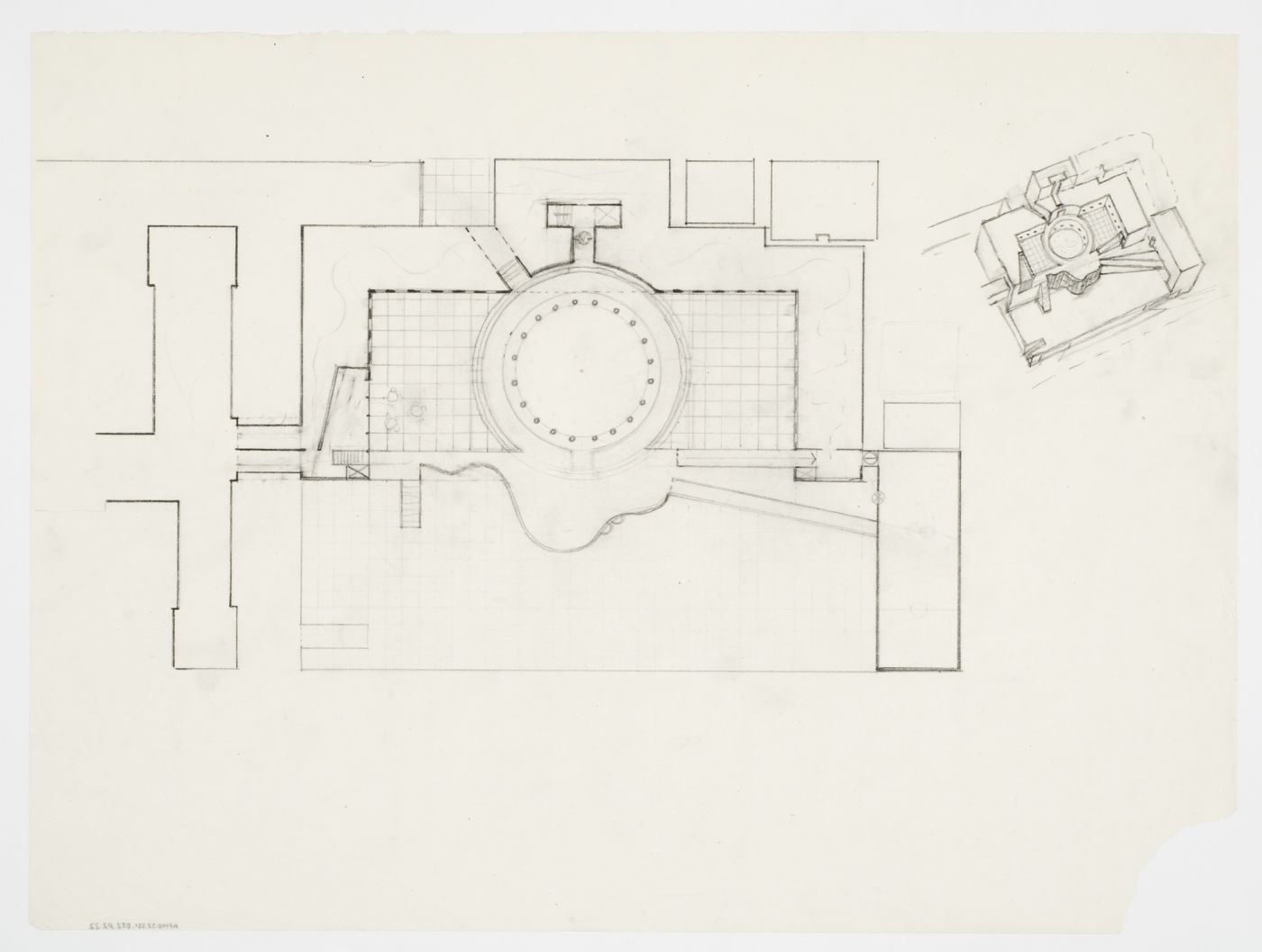 Staatsgalerie, Stuttgart, Germany: plan and axonometric