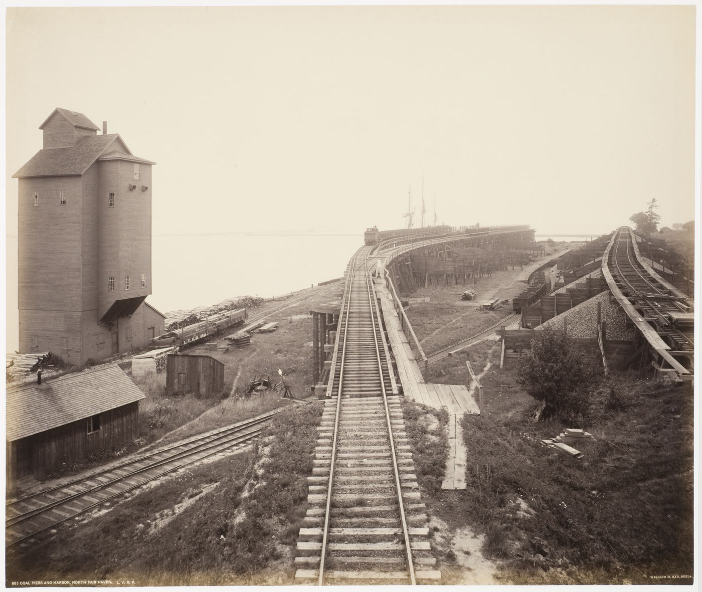 Coal piers and harbor, North Fair Haven. Lehigh Valley Railroad
