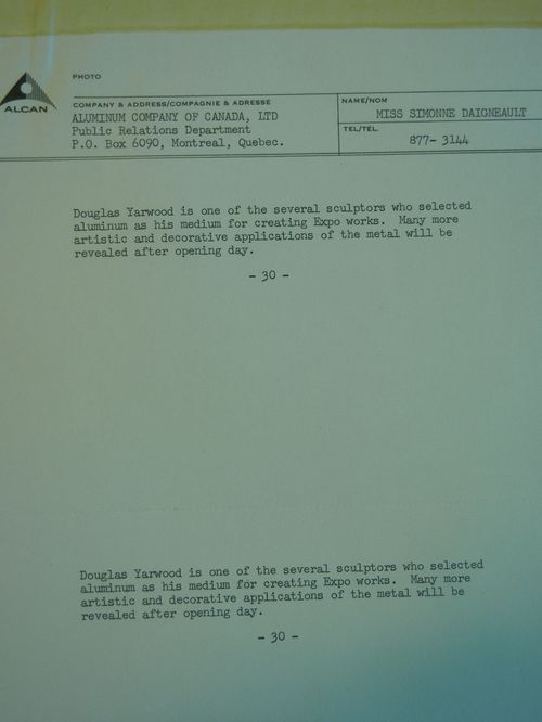 Description of the use of aluminum in art, Expo 67, Montréal, Québec