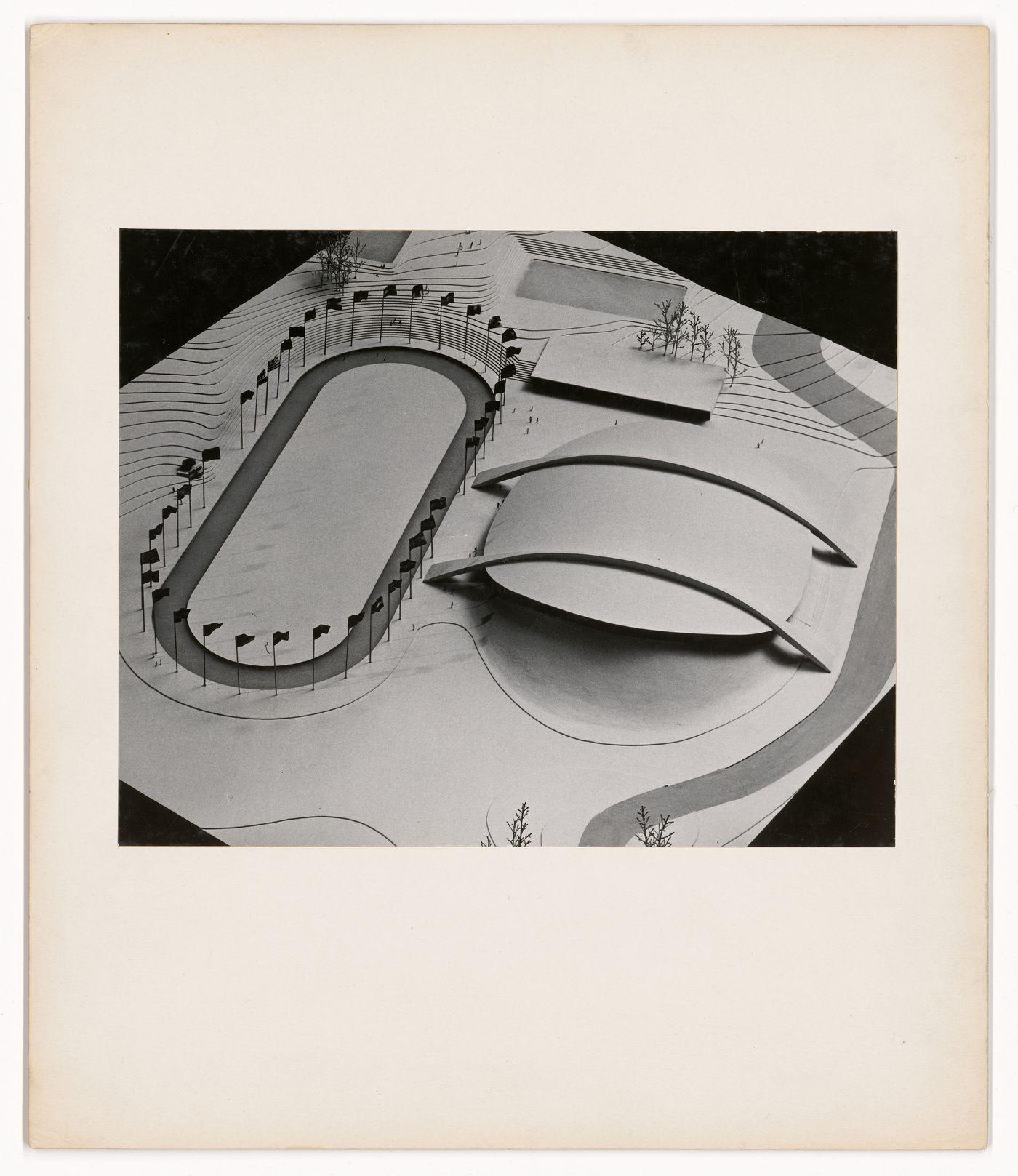 Photograph of model for Covered Stadium, Squaw Valley