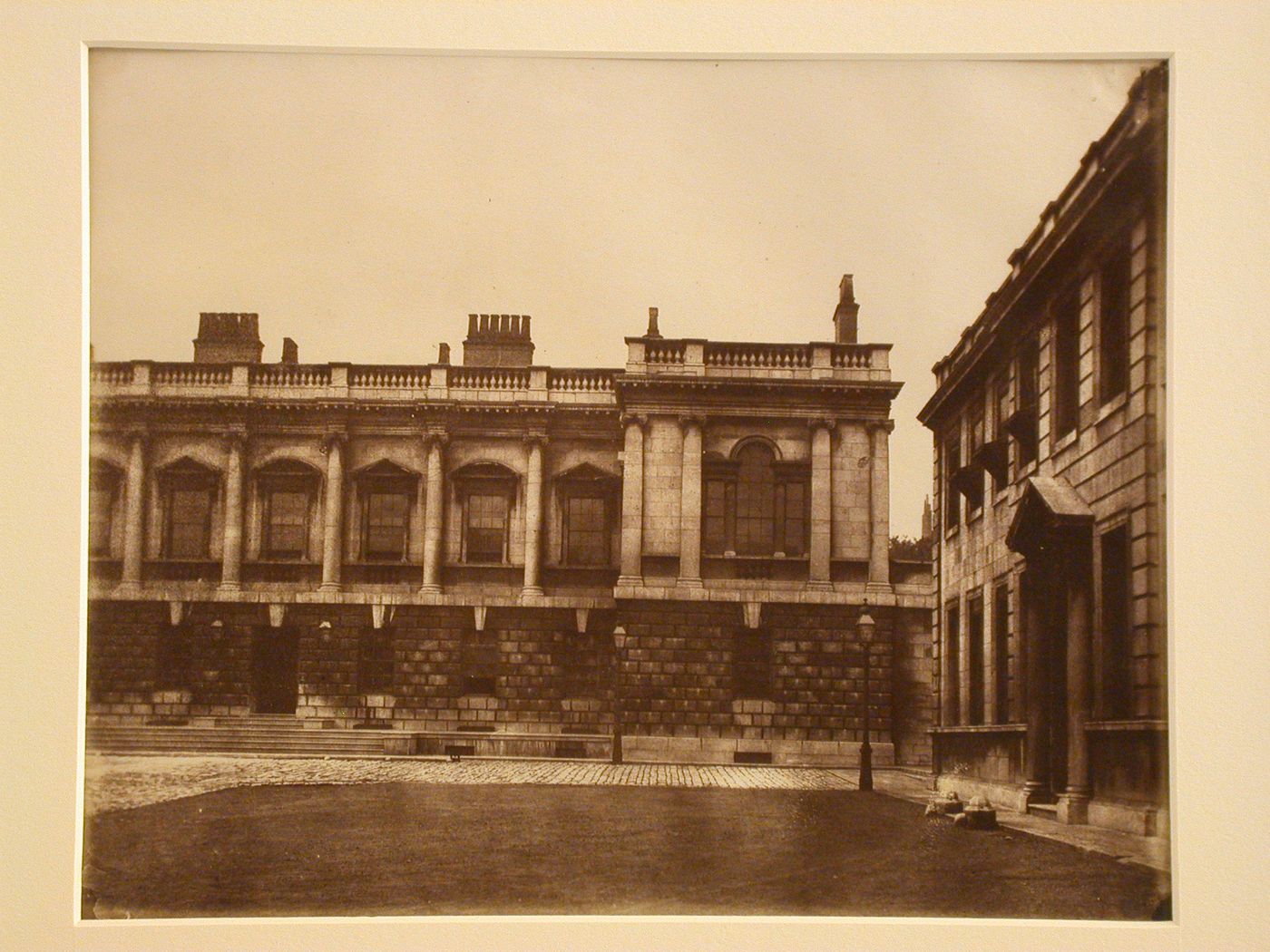 View of courtyard, Burlington House, London, England