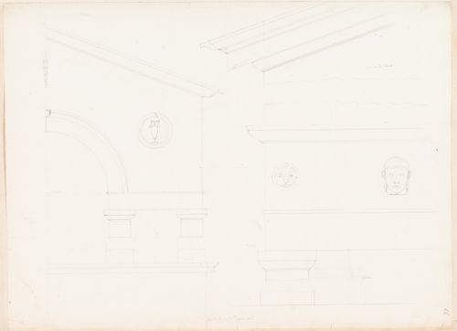 Partial elevations for a belvedere and probably for the chimneys for a country house