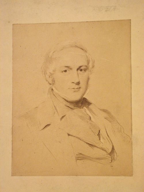 Photograph of a portrait of a man, possibly E. Hyacinthe Langlois