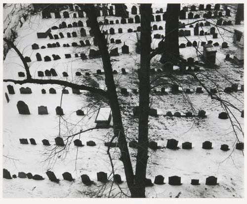 View of burying ground from Old City Hall, Boston, Massachusetts, United States