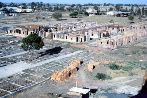View of McGill's plot during construction at Aranya for the Aranya Housing Project, Indore, India
