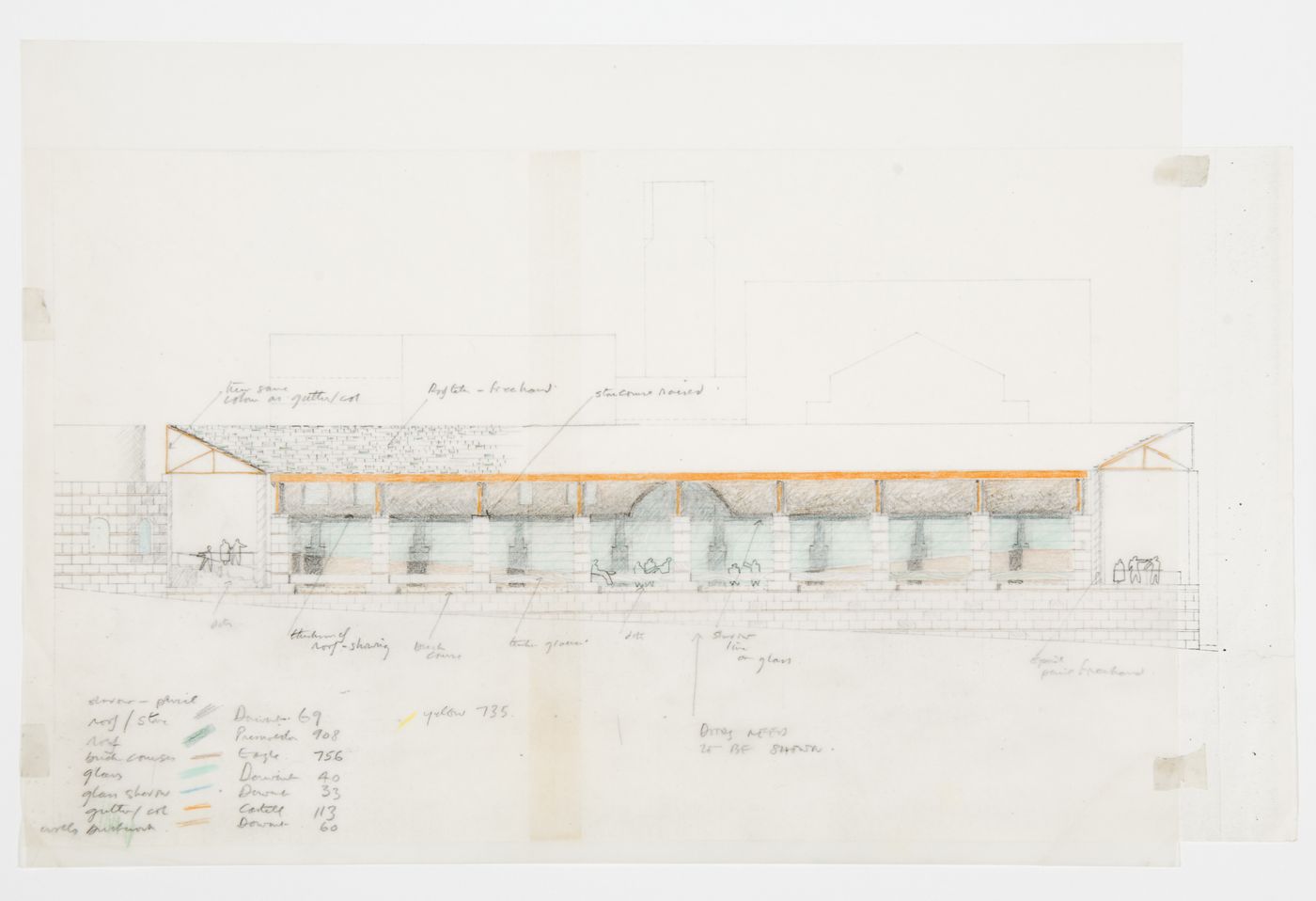 Center for Theatre Arts, Cornell University, Ithaca, New York: sectional elevation