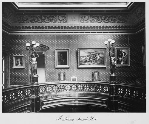 View of the hallway, second floor, Thurlow Lodge, Menlo Park, California