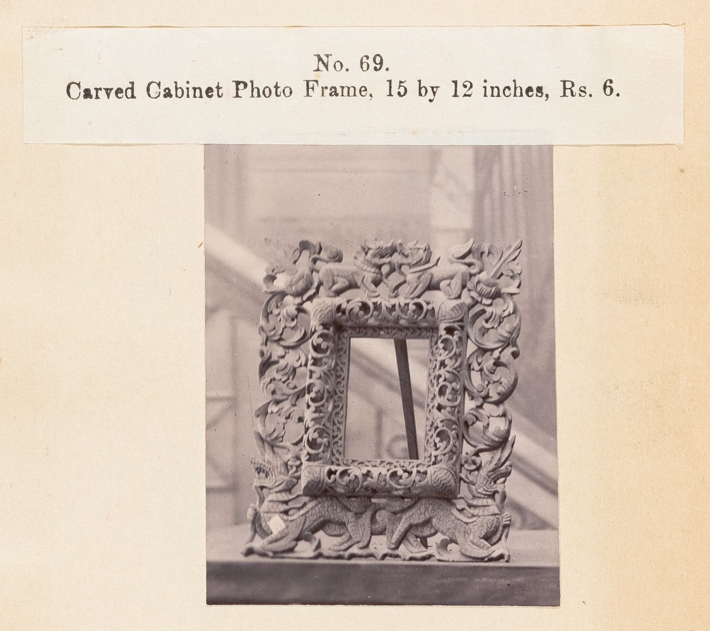View of a frame, F. Beato Limited, C Road, Mandalay, Burma (now Myanmar)