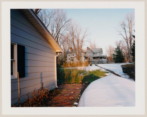 Viewing Olmsted: View of house with boat in foreground, Point Chautauqua, Mayville, New York