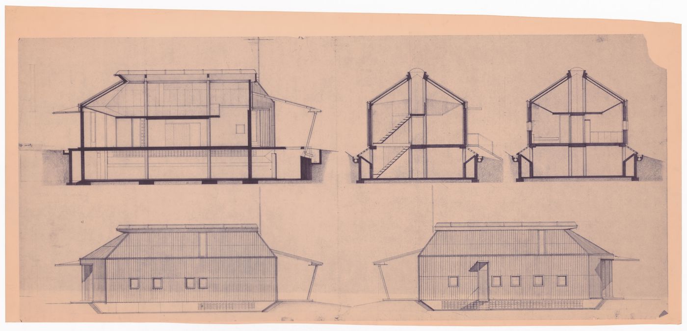 Elevations and sections for Casa per vacanze Ferrario, Osmate, Italy