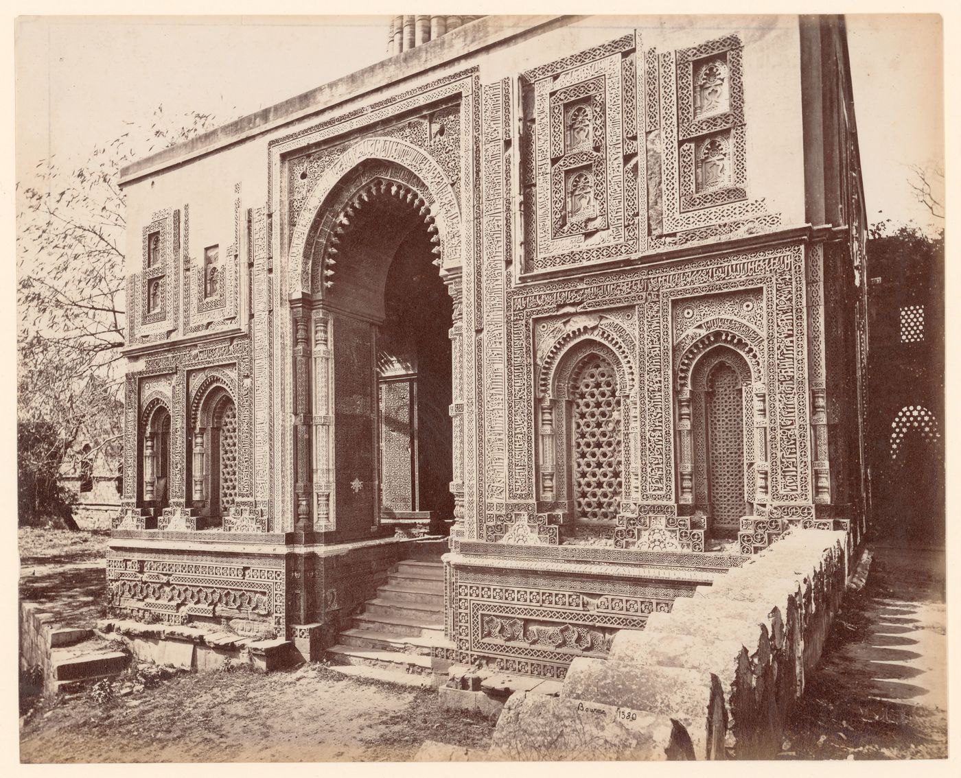 View of the southeast façade of the 'Ala'i Darvaza [Lofty Gate], Quwwat al-Islam [Might of Islam] Mosque Complex, Delhi, India