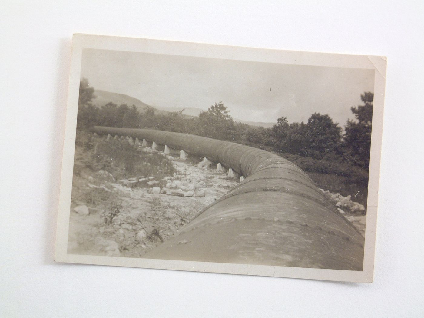 View of pipeline in rural area, unknown location