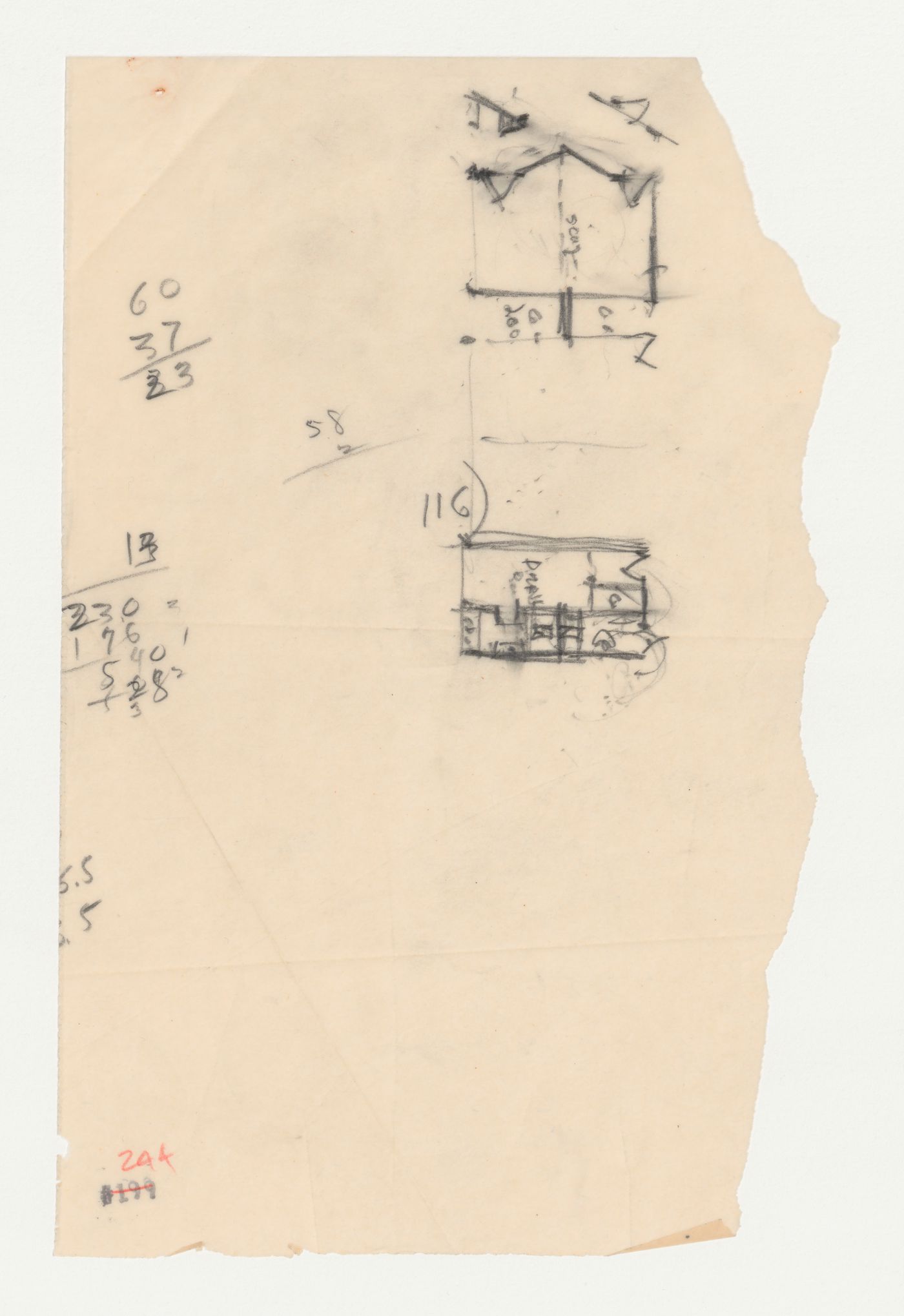 Swedenborg Memorial Chapel, El Cerrito, California: Sketch plans and calculations