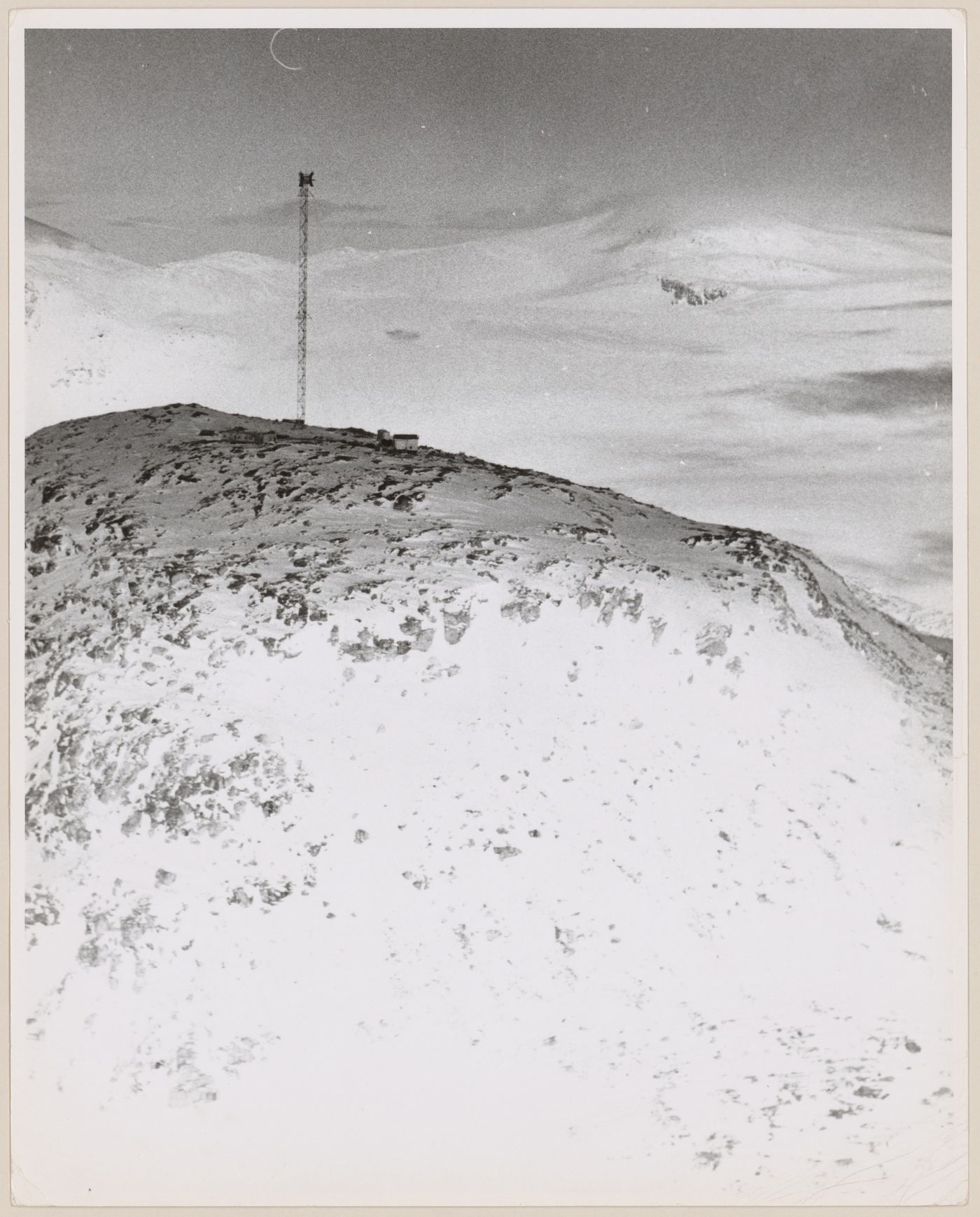 Aerial view of DEW Line radar station FOX-C, Ekalugad Fiord, Nunavut, Canada