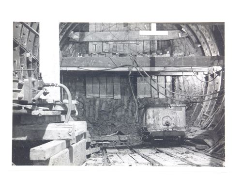 View of construction of underground Readwall Tunnel, London, United Kingdom