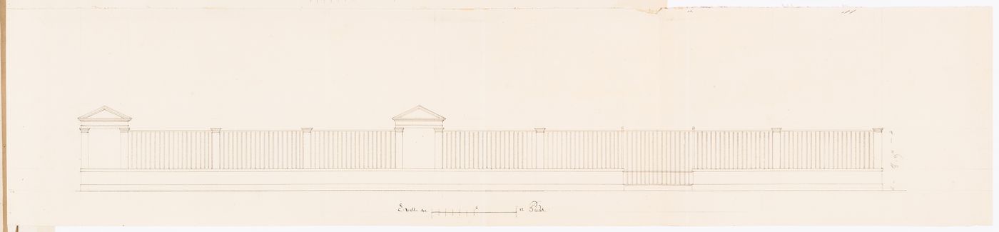Elevation for a fence for a "guinguette"