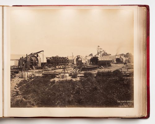 View of the Forth Bridge under construction, Firth of Forth, Scotland, United Kingdom